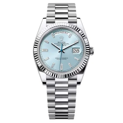 Super Clone Rolex Day-Date Ice Blue Diamond Dial 228236-0006 40 mm