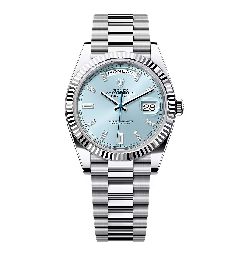 Super Clone Rolex Day-Date Ice Blue Diamond Dial 228236-0006 40 mm – Swiss SuperClone