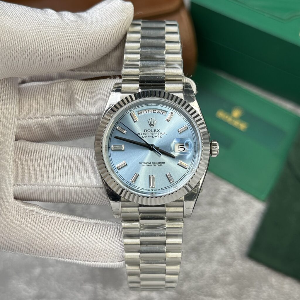 Super Clone Rolex Day-Date Ice Blue Diamond Dial 228236-0006 40 mm – Swiss SuperClone