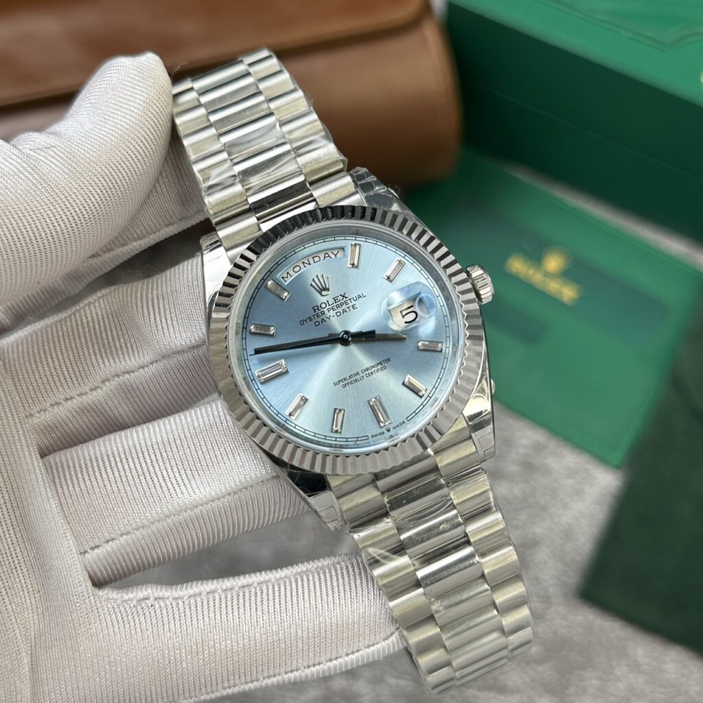 Super Clone Rolex Day-Date Ice Blue Diamond Dial 228236-0006 40 mm – Swiss SuperClone