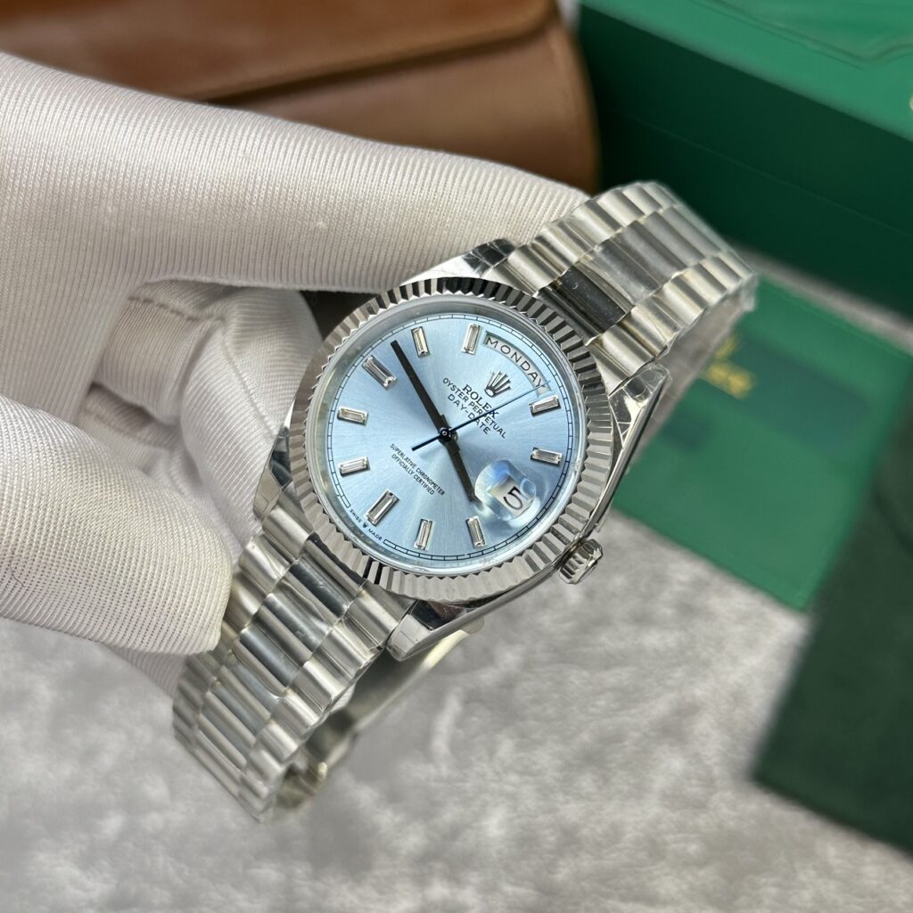 Super Clone Rolex Day-Date Ice Blue Diamond Dial 228236-0006 40 mm – Swiss SuperClone