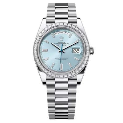 Super Clone Rolex Day-Date Ice Blue Diamond Dial 228396tbr-0002 40 mm
