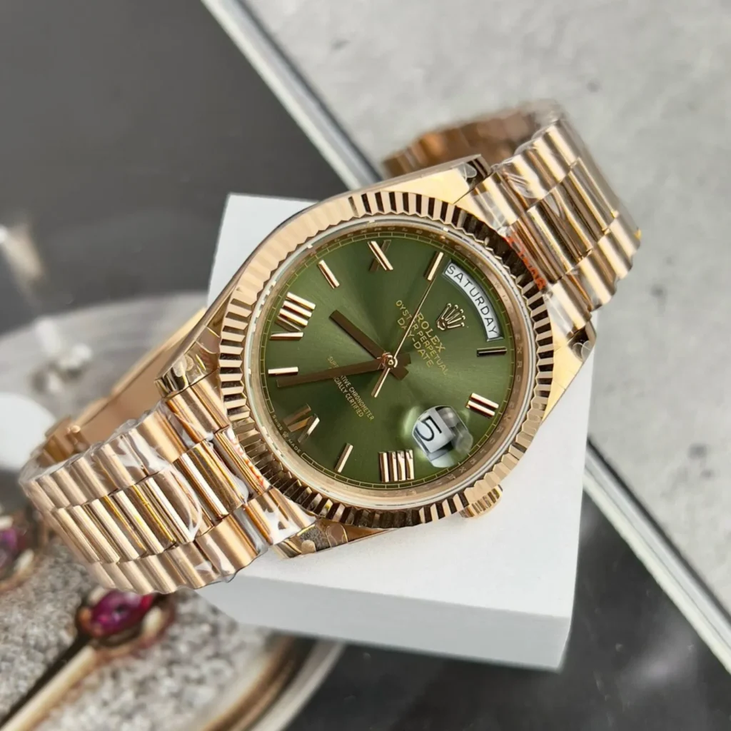 Super Clone Rolex Day-Date Olive Green Dial 228235-0025 40 mm – Swiss SuperClone