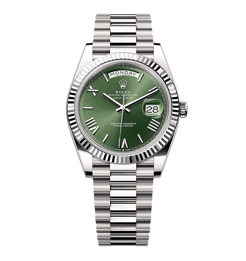 Super Clone Rolex Day-Date Olive Green Dial 228239-0033 40 mm – Swiss SuperClone