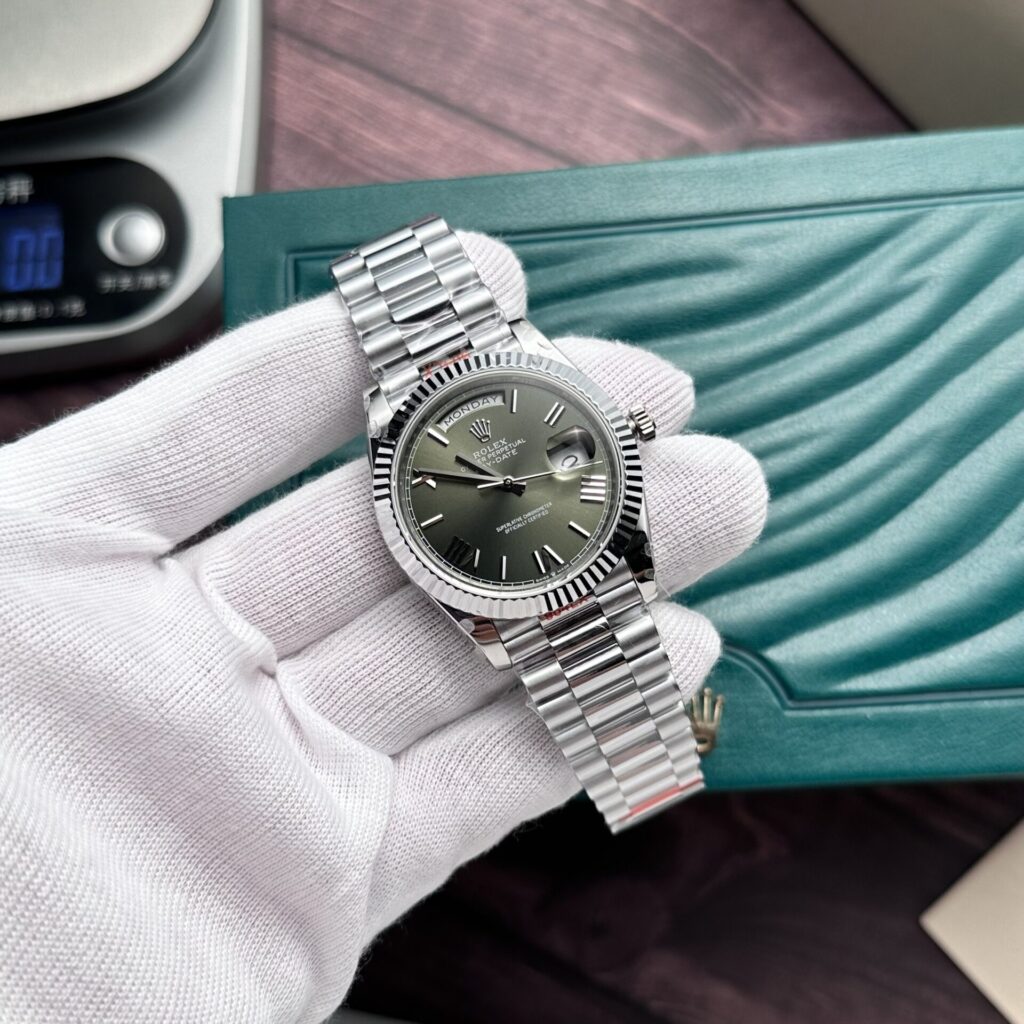Super Clone Rolex Day-Date Olive Green Dial 228239-0033 40 mm – Swiss SuperClone