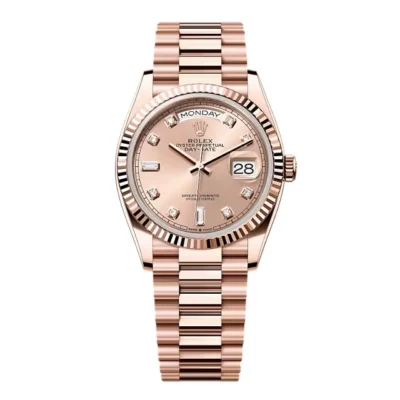 Super Clone Rolex Day-Date Rosé Diamond Dial 128235-0009 36 mm