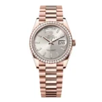 Super Clone Rolex Day-Date Silberzifferblatt 128345rbr-0081 36 mm