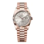 Super Clone Rolex Day-Date Silver Diamond Dial 128235-0087 36 mm