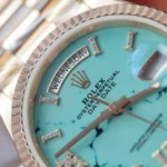 Super Clone Rolex Day-Date Turquoise Diamond Dial 128238-0071 36 mm