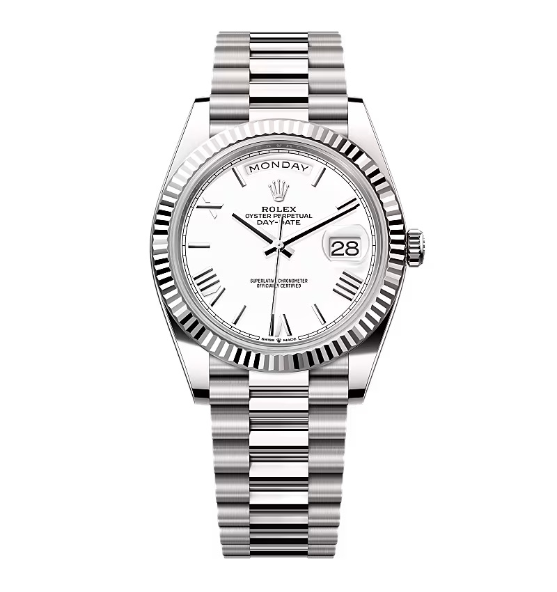 Super Clone Rolex Day-Date White Dial 228239-0046 40 mm – Swiss SuperClone