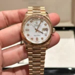 Super Clone Rolex Day-Date White Mother-of-Pearl Diamond Dial 128235-0029 36 mm