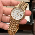 Super Clone Rolex Day-Date White Mother-of-Pearl Diamond Dial 128235-0029 36 mm