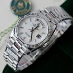 Super Clone Rolex Day-Date White Mother-of-Pearl Diamond Dial 128236-0021 36 mm