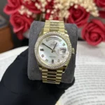 Super Clone Rolex Day-Date White Mother-of-Pearl Diamond Dial 128348rbr-0070 36 mm
