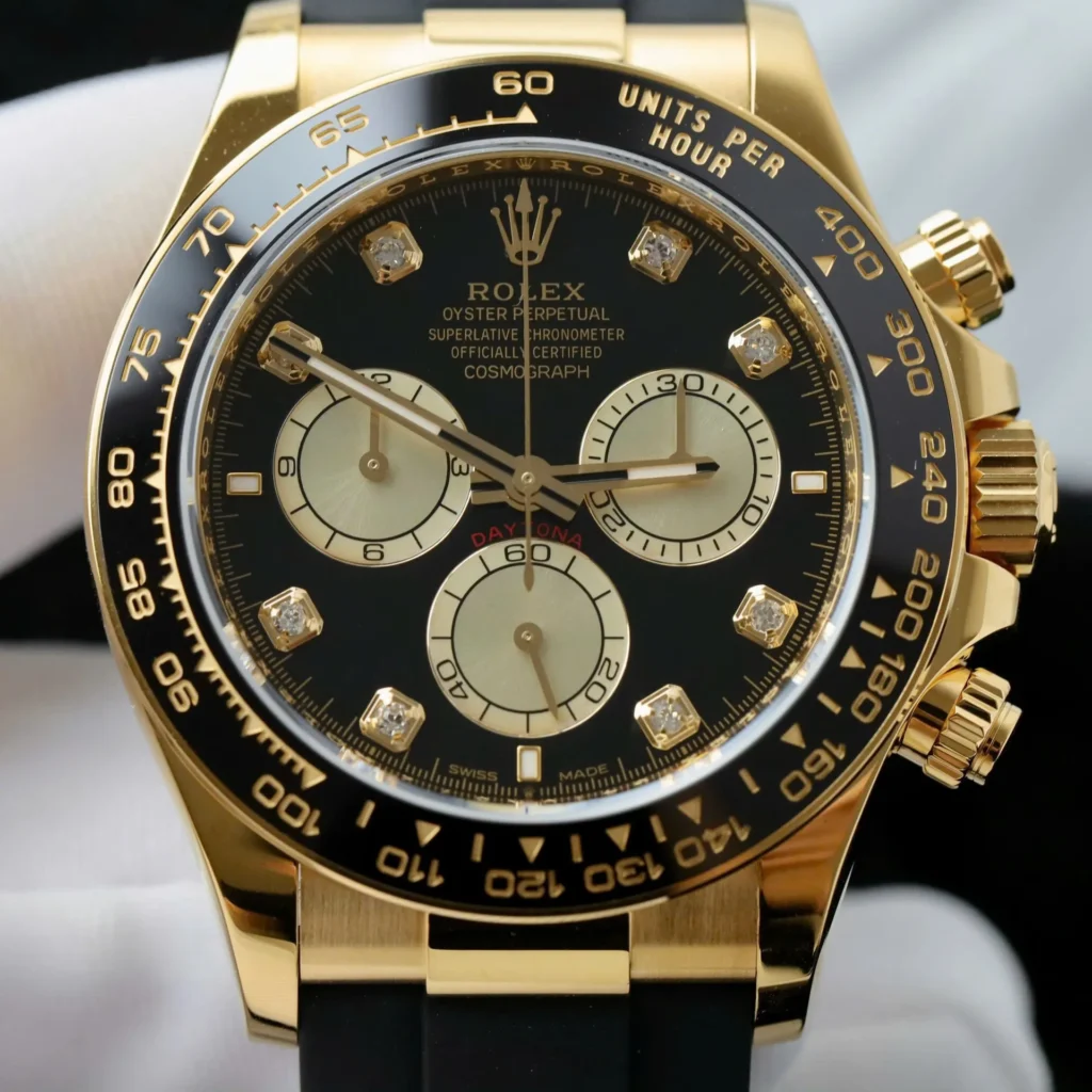 Super Clone Rolex Daytona Black Dial Yellow Gold 126518LN