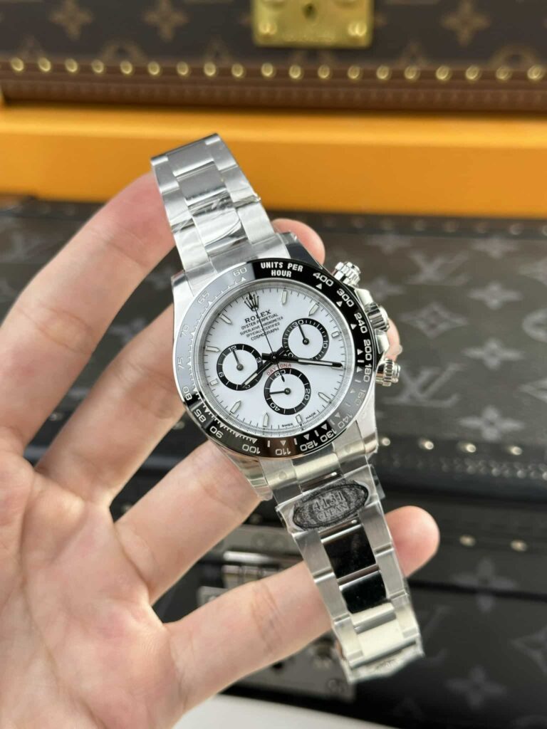 Super Clone Rolex Daytona “Panda” White Dial 126500LN — dial close-up