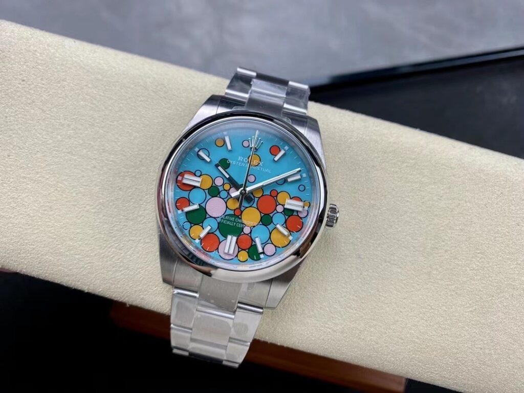 Super Clone Rolex Oyster Perpetual Turquoise Dial 124300 41 mm — bracelet detail