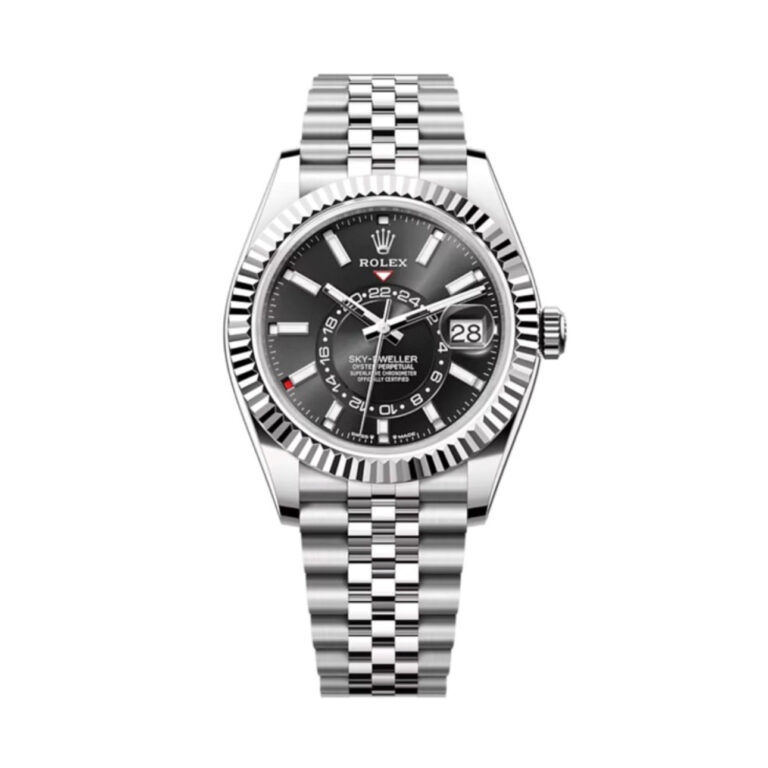 Super Clone Rolex Sky-Dweller mit glänzendem schwarzem Zifferblatt 336934 mit Jubilee-Band – Schweizer Super Clone