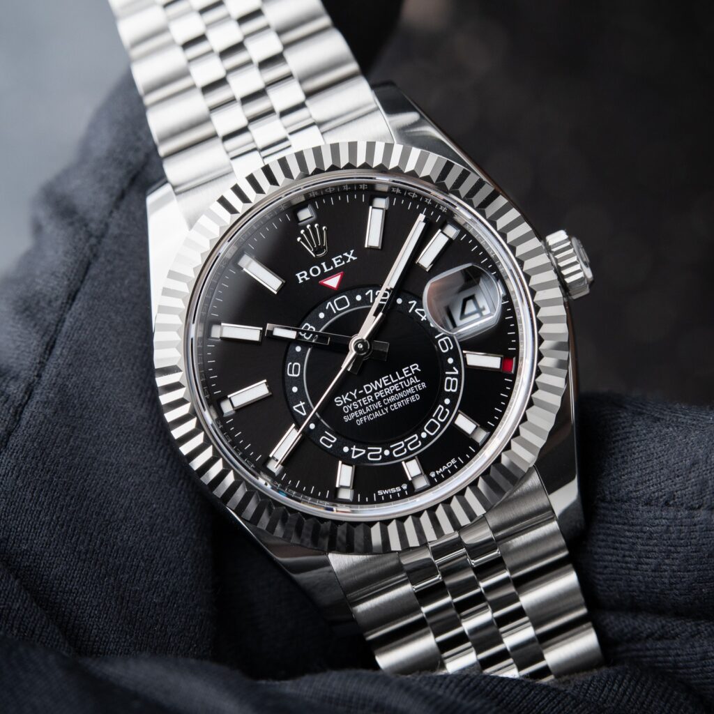 Super Clone Rolex Sky-Dweller Bright black Dial 336934 Jubilee – Swiss SuperClone