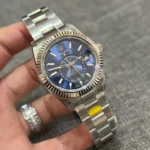 Super Clone Rolex Sky-Dweller Bright blue Dial 336934 Oyster