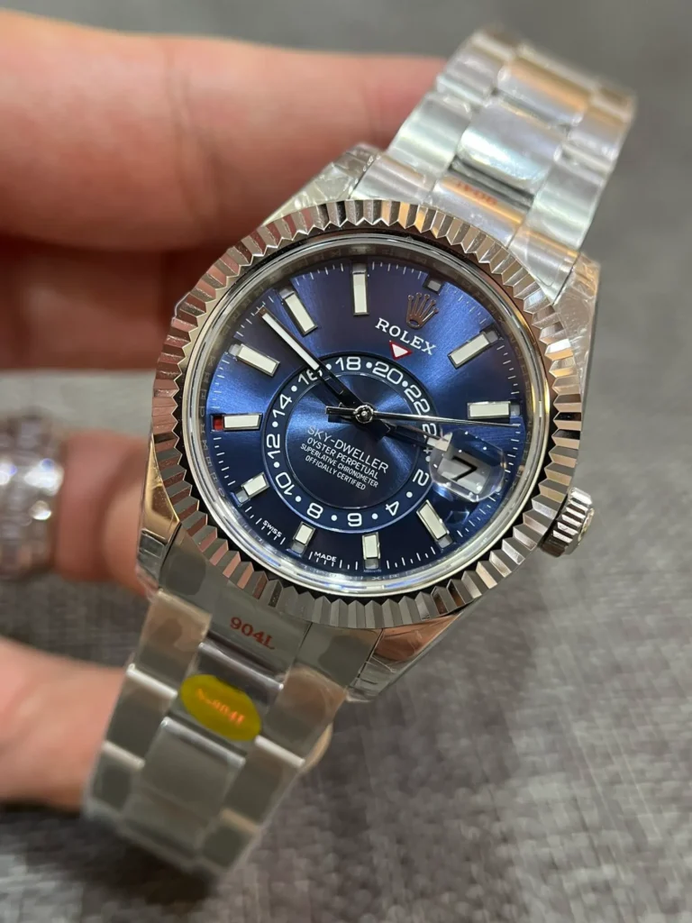 Super Clone Rolex Sky-Dweller Bright blue Dial 336934 Oyster