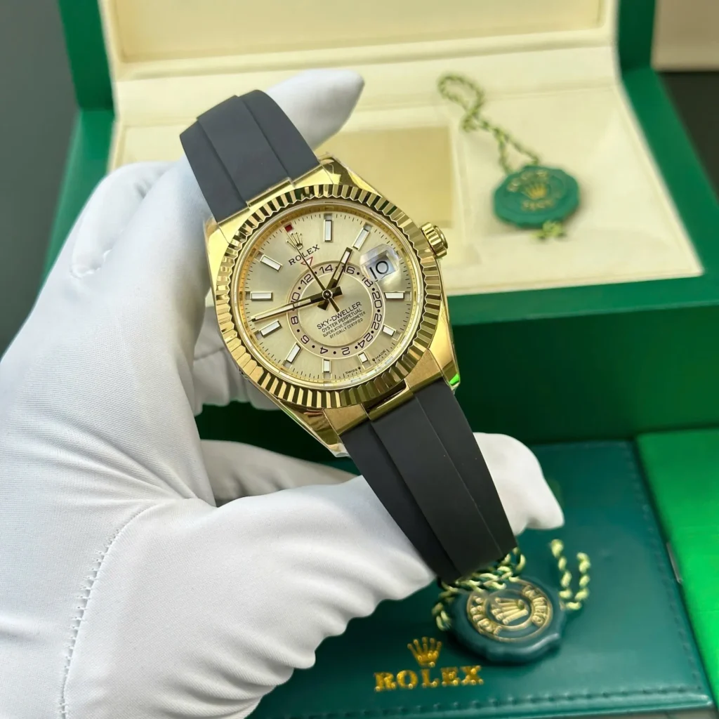 Super Clone Rolex Sky-Dweller Champagne Dial 336238