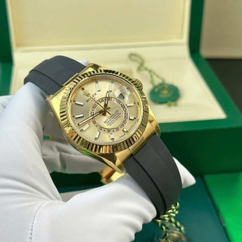 Super Clone Rolex Sky-Dweller Champagne Dial 336238