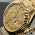 Super Clone Rolex Sky-Dweller Champagne Dial 336938 — case and bezel
