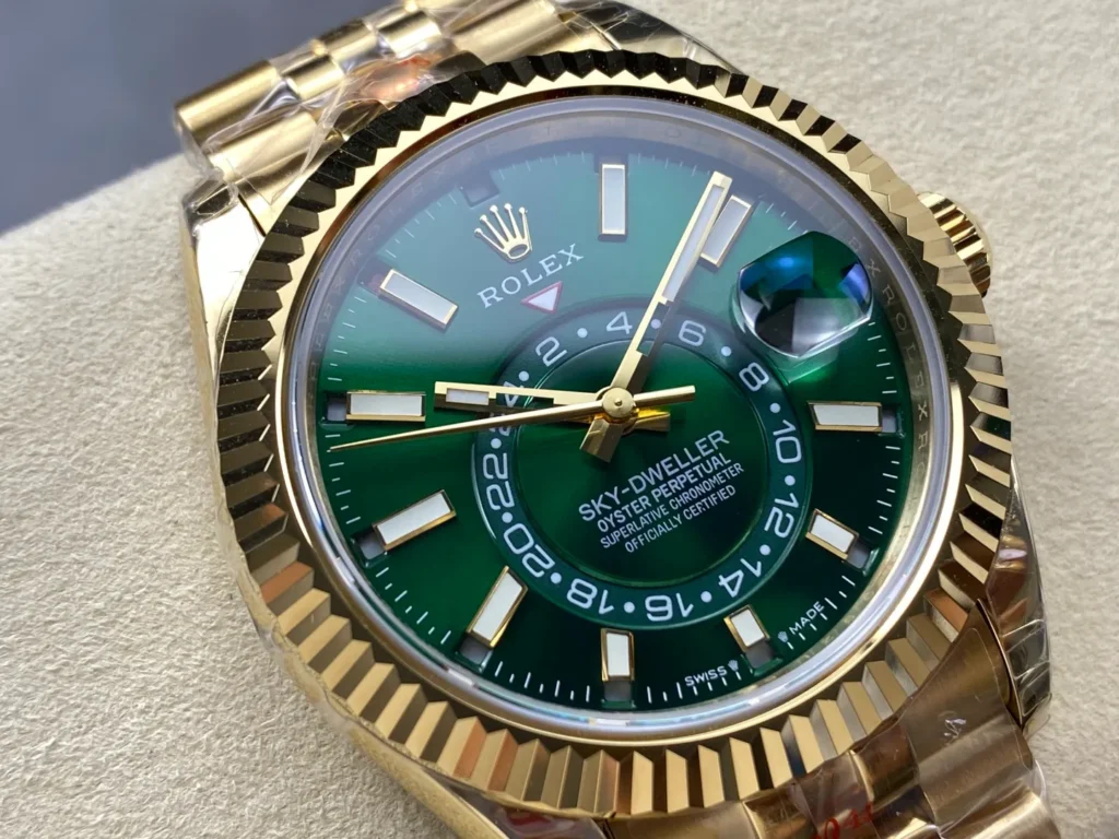 Super Clone Rolex Sky-Dweller Green Dial 336938 (Jubilee)