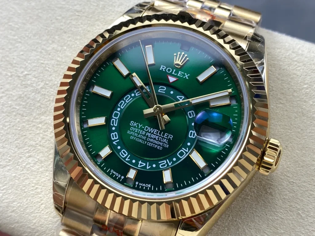 Super Clone Rolex Sky-Dweller Green Dial 336938 (Jubilee)