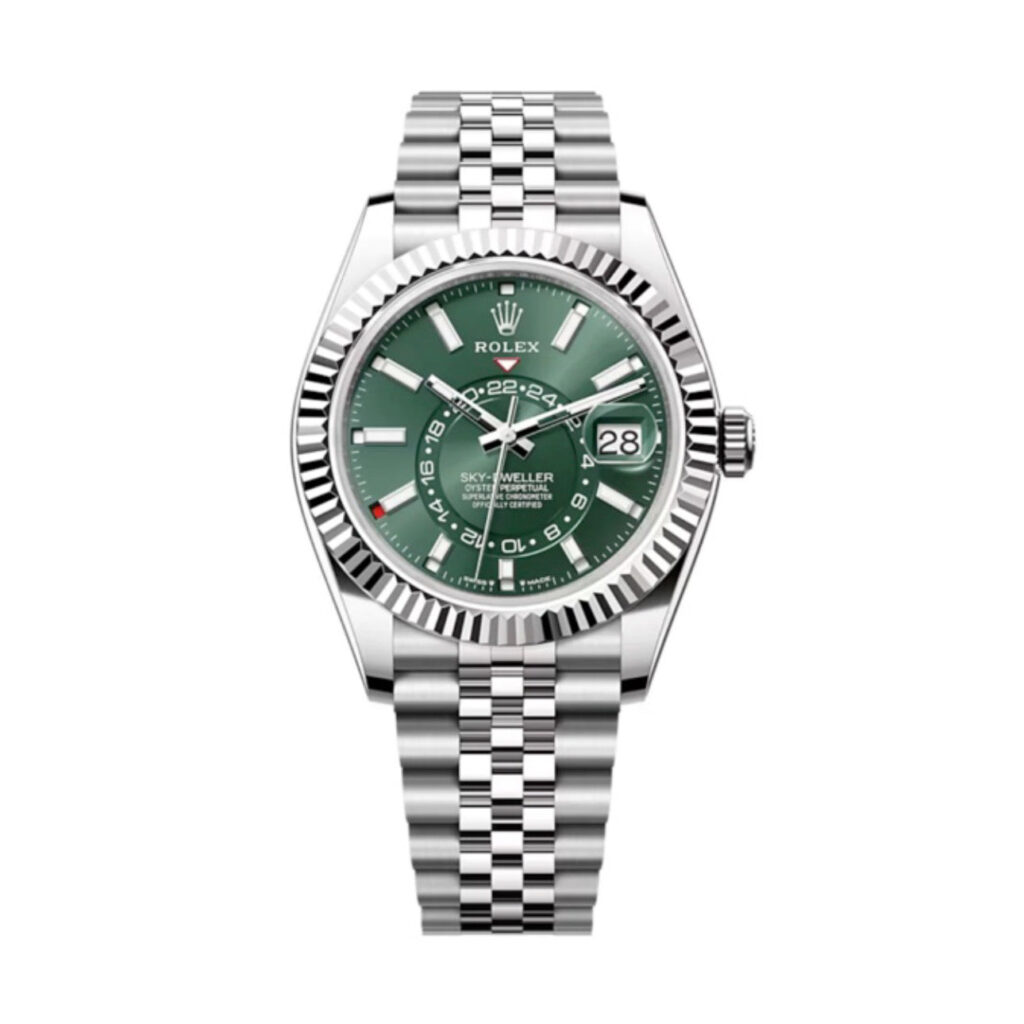 Super Clone Rolex Sky-Dweller Mint green Dial 336934 Jubilee – Swiss SuperClone