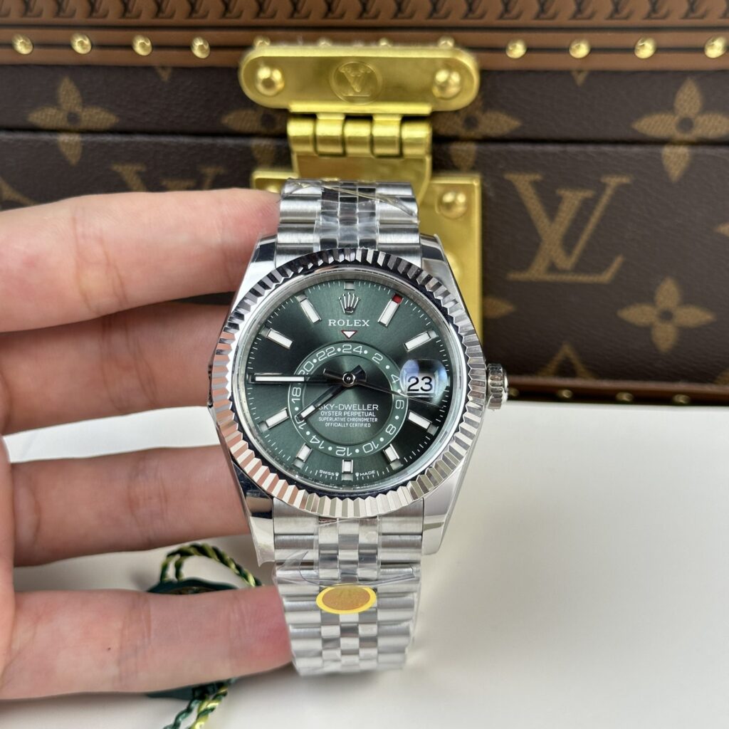 Super Clone Rolex Sky-Dweller Mint green Dial 336934 Jubilee – Swiss SuperClone