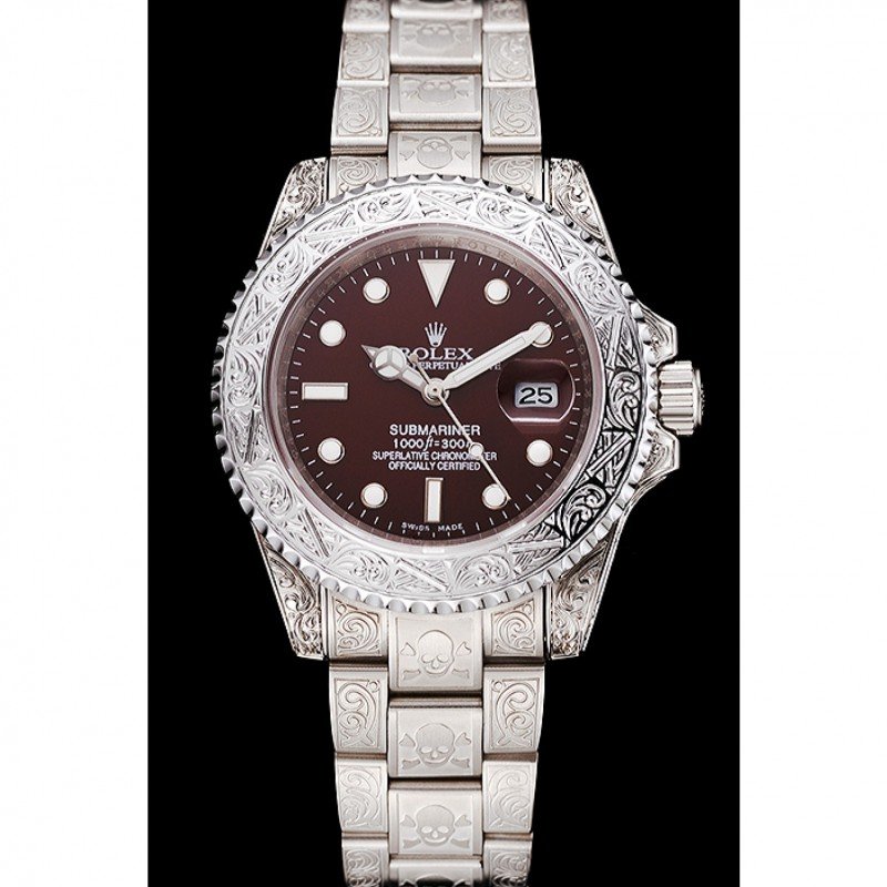 Super Clone Rolex Submariner Brown Dial 1454092 — dial close-up