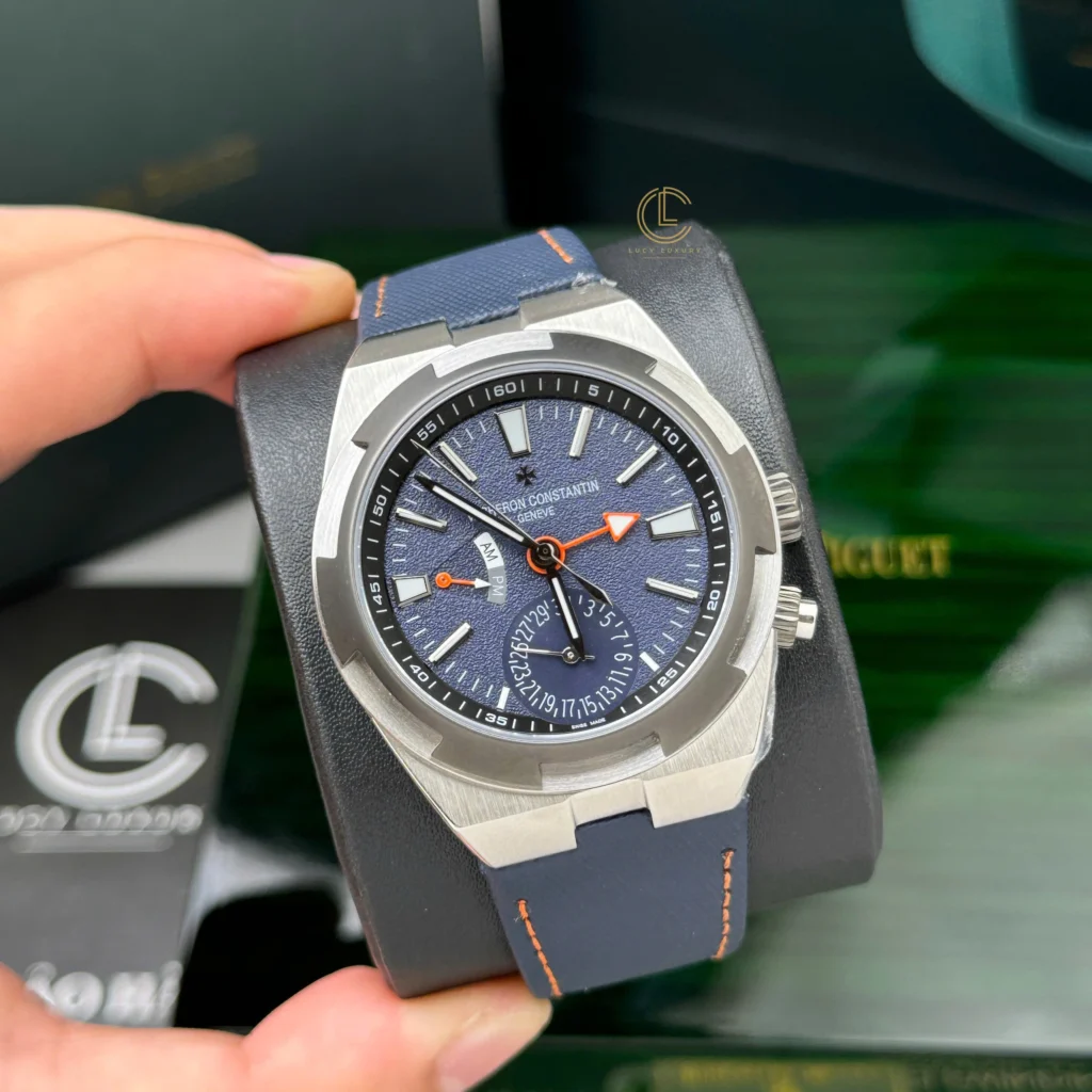 Super Clone Vacheron Constantin Overseas Dual Time 7900V 41mm Blue Dial Steel