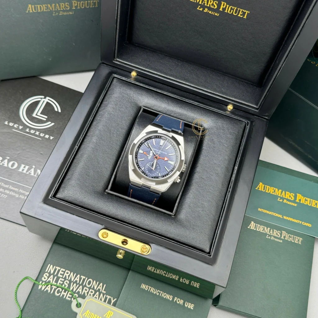 Super Clone Vacheron Constantin Overseas Dual Time 7900V 41mm Blue Dial Steel