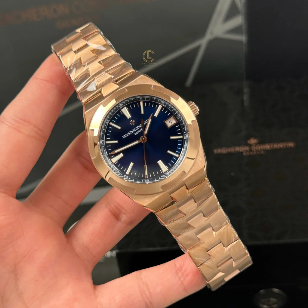 Super Clone Vacheron Constantin Overseas Rose Gold 4500V/110R-B705 41mm Blue Dial