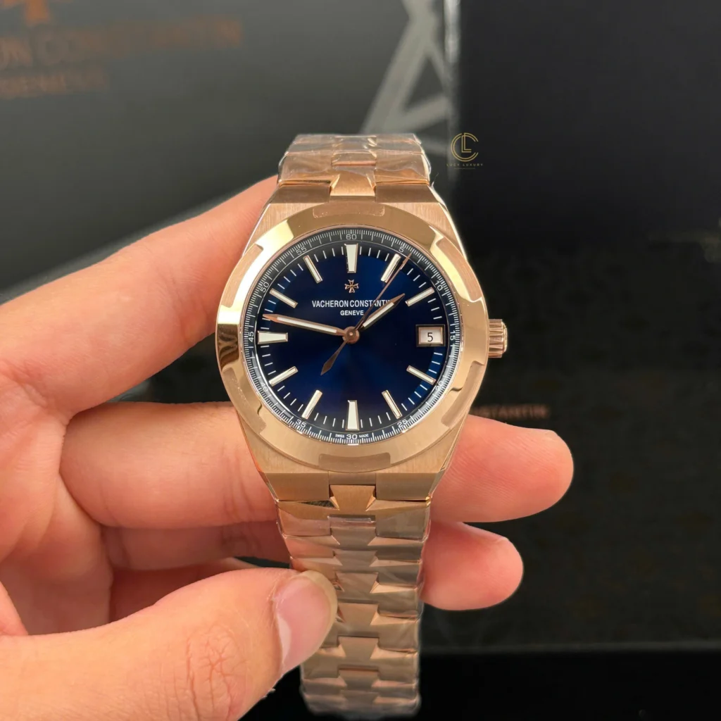 Super Clone Vacheron Constantin Overseas Rose Gold 4500V/110R-B705 41mm Blue Dial