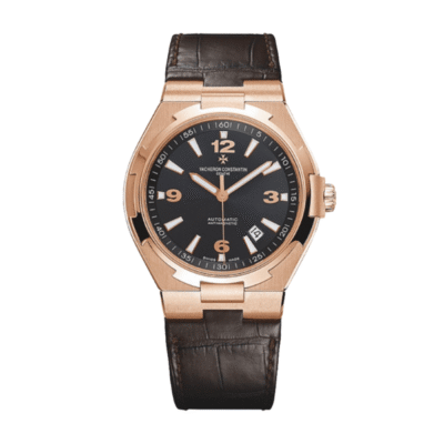 Super Clone Vacheron Constantin Overseas Rose Gold Black Dial Number Roman 42mm