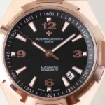 Super Clone Vacheron Constantin Overseas Rose Gold Black Dial Number Roman 42mm