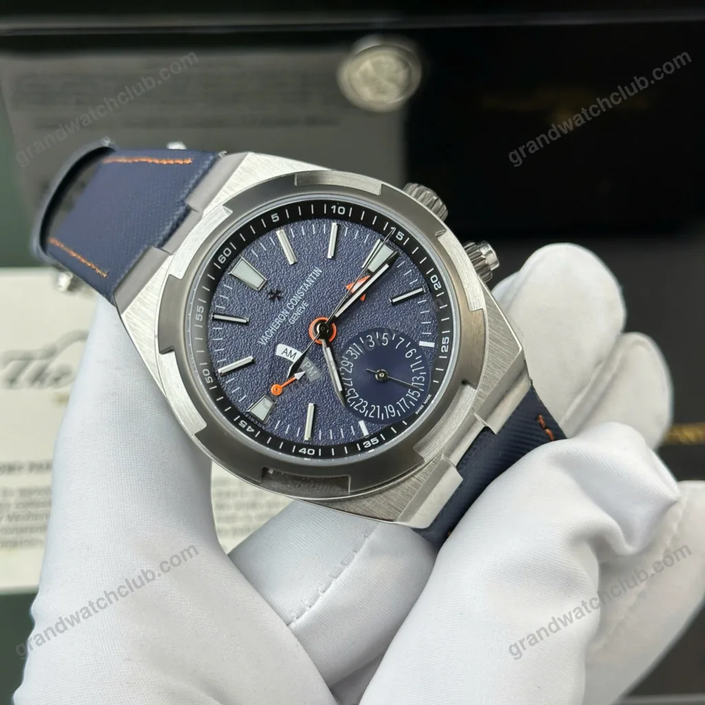 Super Clone Vacheron Constantin Overseas Dual Time 7900V 41mm Blue Dial Steel