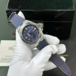 Super Clone Vacheron Constantin Overseas Dual Time 7900V 41mm Blue Dial Steel
