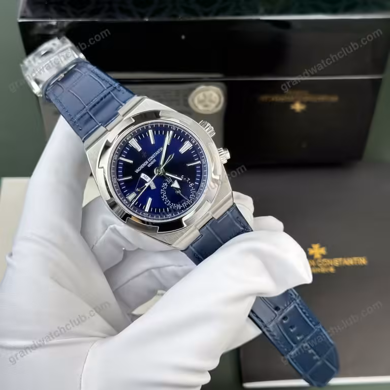Super Clone Vacheron Constantin Overseas Dual Time 7900V 41mm Blue Dial