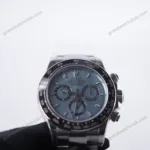 Super Clone Rolex Daytona 126506 “Platona” Open Caseback — on leather display