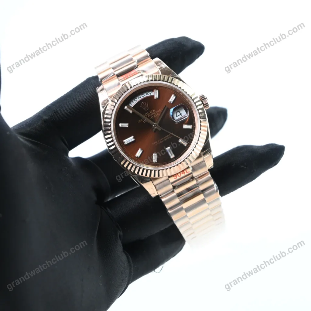 Super Clone Rolex Day-Date Chocolate Diamond Dial 228235-0003 40 mm – Swiss SuperClone