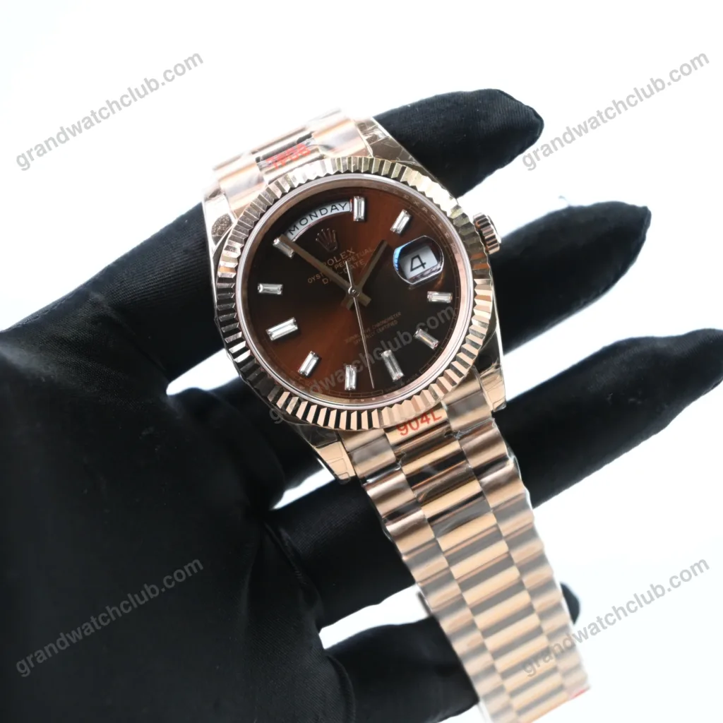 Super Clone Rolex Day-Date Chocolate Diamond Dial 228235-0003 40 mm – Swiss SuperClone