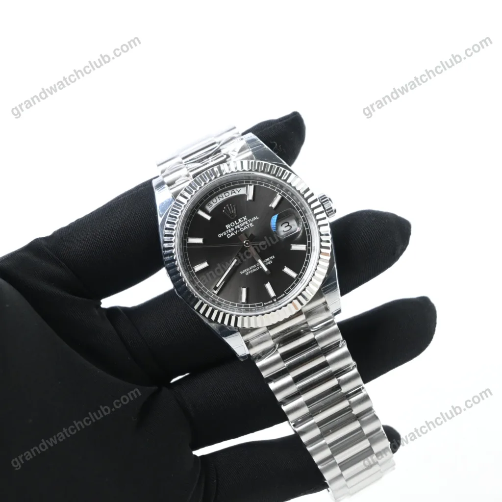 Super Clone Rolex Day-Date Bright Black Dial 228236-0003 40 mm – Swiss SuperClone