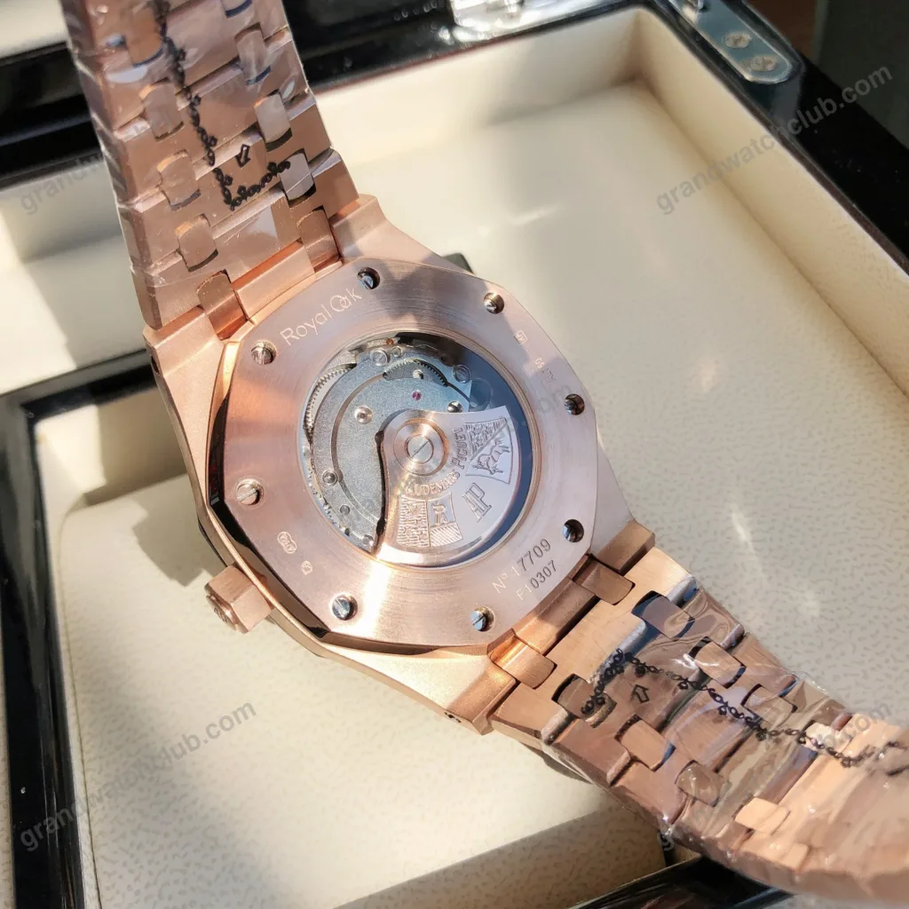 Super Clone Audemars Piguet Royal Oak “Jumbo” Extra-Thin 15207OR.OO.1240OR.01 39mm Black Dial Rose Gold