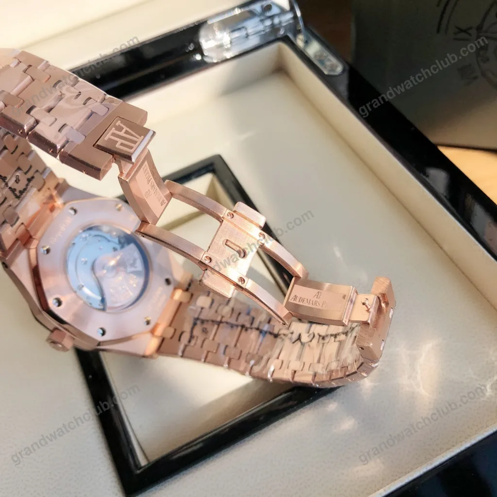 Super Clone Audemars Piguet Royal Oak “Jumbo” Extra-Thin 15207OR.OO.1240OR.01 39mm Black Dial Rose Gold