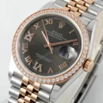 Super Clone Rolex Datejust Slate Diamond Dial 126281RBR-0011 36 mm — case and bezel