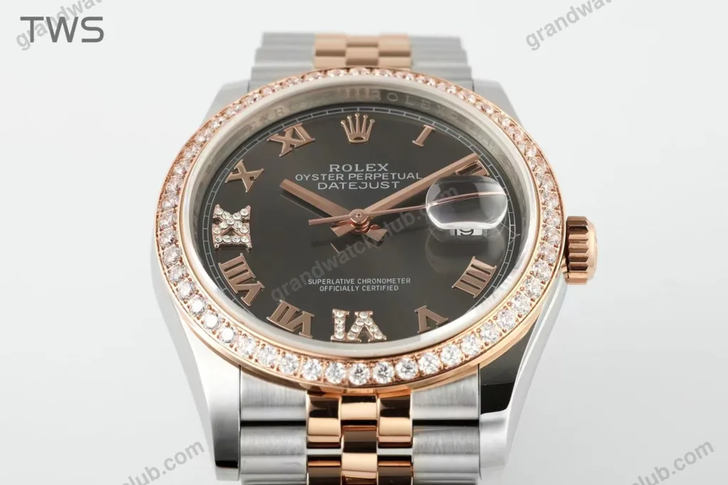 Super Clone Rolex Datejust Slate Diamond Dial 126281RBR-0011 36 mm — view 9
